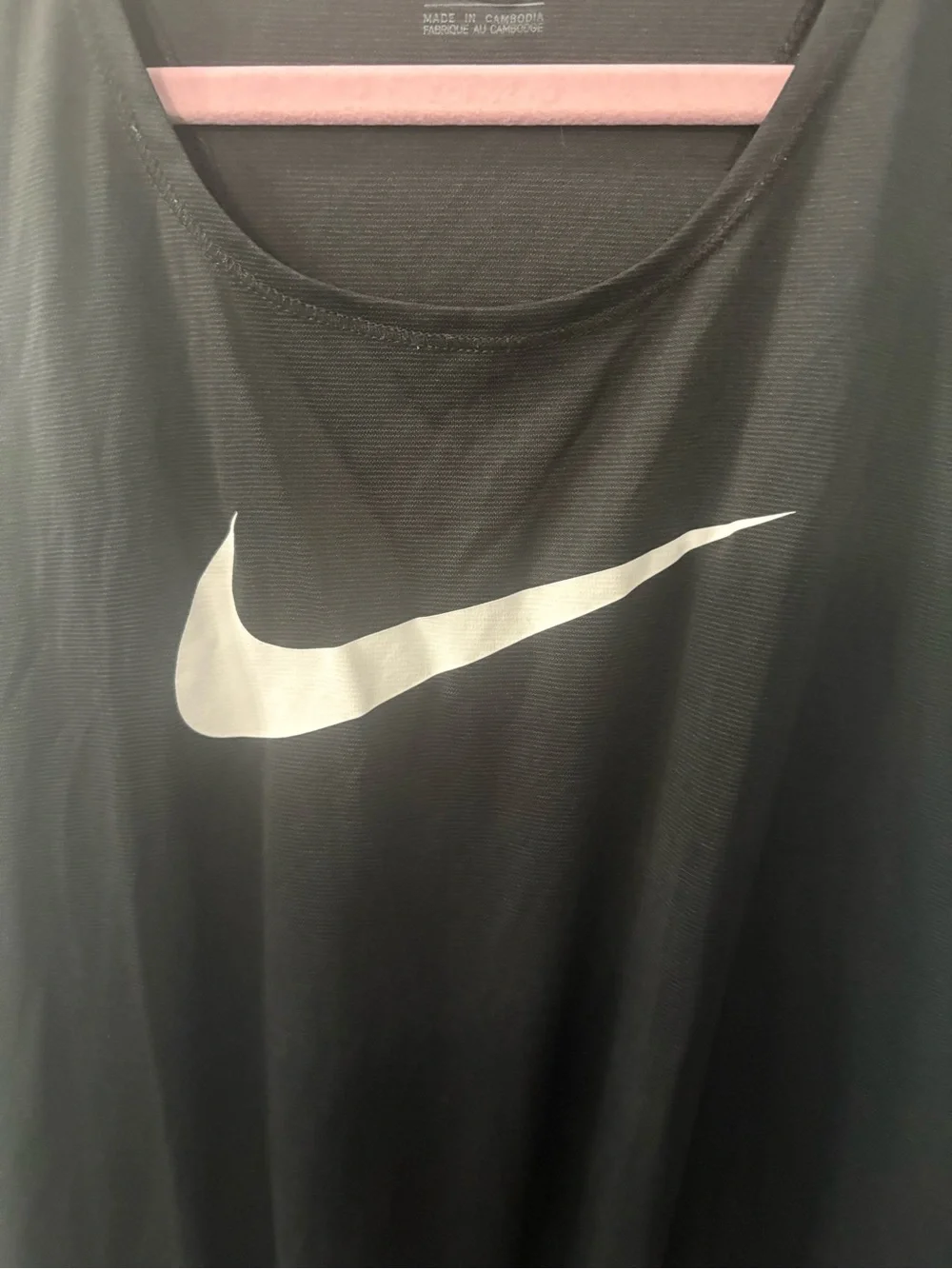 Nike Black Tank Top with White Swoosh Logo